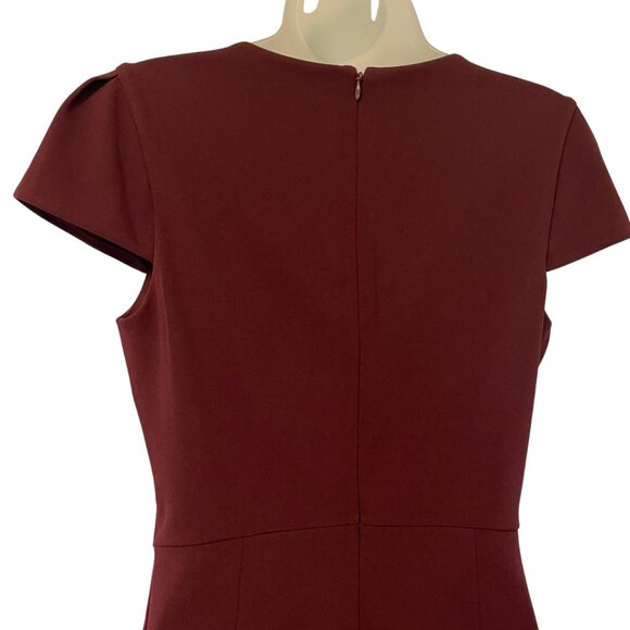 Express cap sleeve v-neck dress | Wine color | Size Medium - Picture 4 of 6